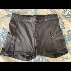 Black Lululemon Spandex run shorts size 8